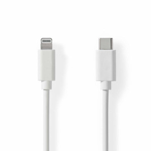 Nedis CCGL39650WT10 Lightning-naar-USB-C kabel 1 m Lightning Male naar USB-C Male Opladen en synchroniseren Wit