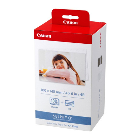 Canon KP-108IN Fotopapierpakket 108 vellen Inclusief inkt 10x15 cm Wit/Rood