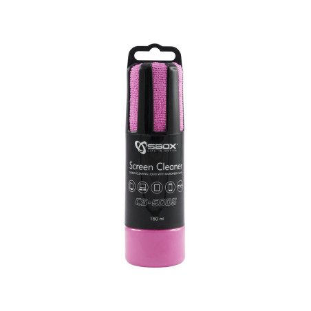 SBOX Schermreiniger CS5005 150 ml Met Microvezeldoekje Roze