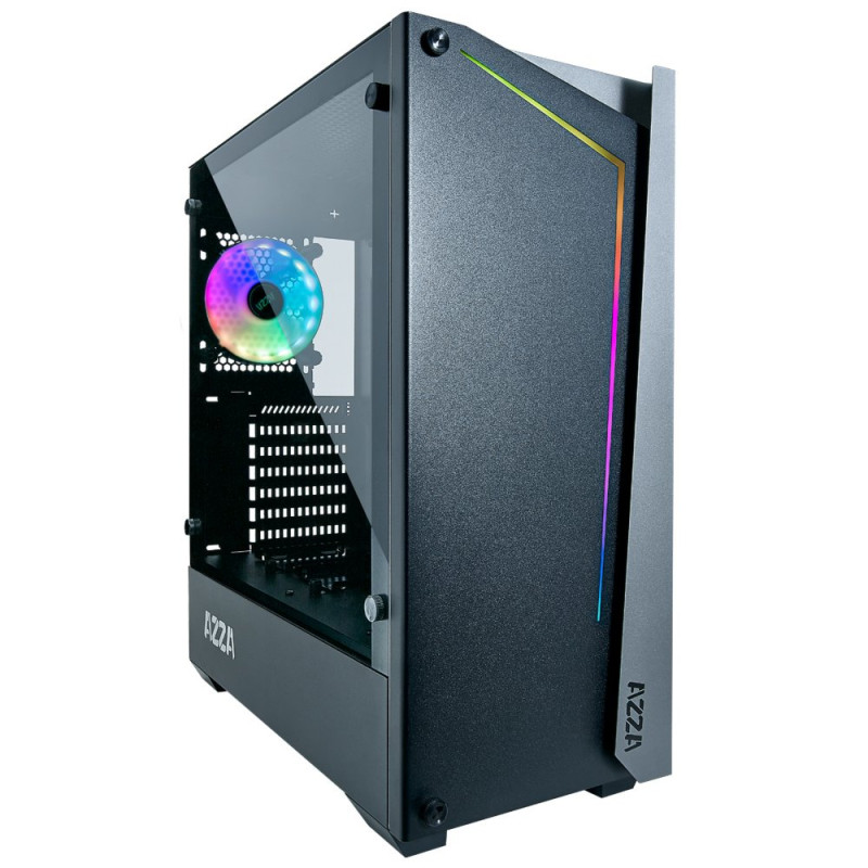 Azza Apollo 430 RGB  Midi Tower Case  Zwart