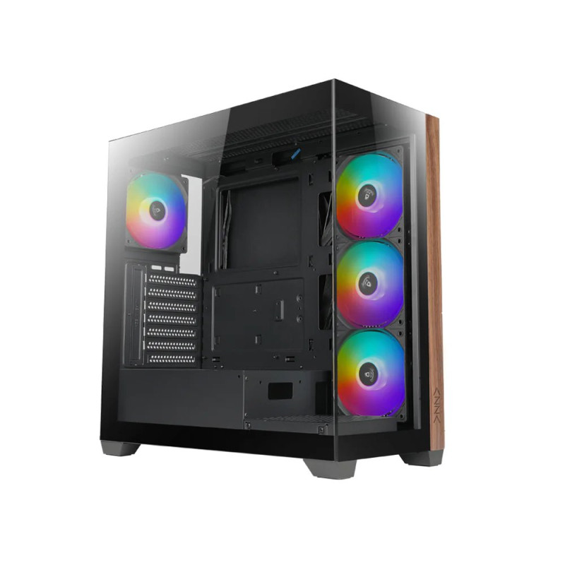 Case Azza Neptun 491  Midi Tower  RGB  Zwart en Hout