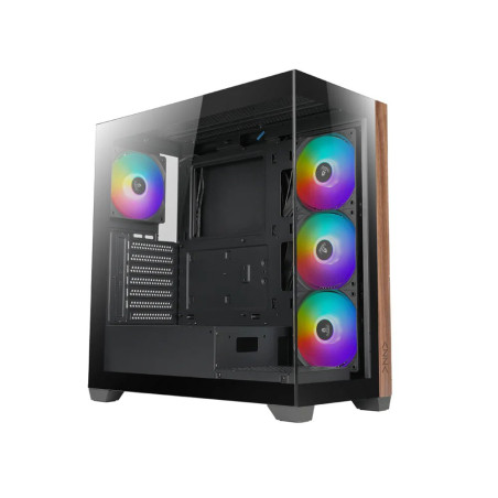 Case Azza Neptun 491  Midi Tower  RGB  Zwart en Hout