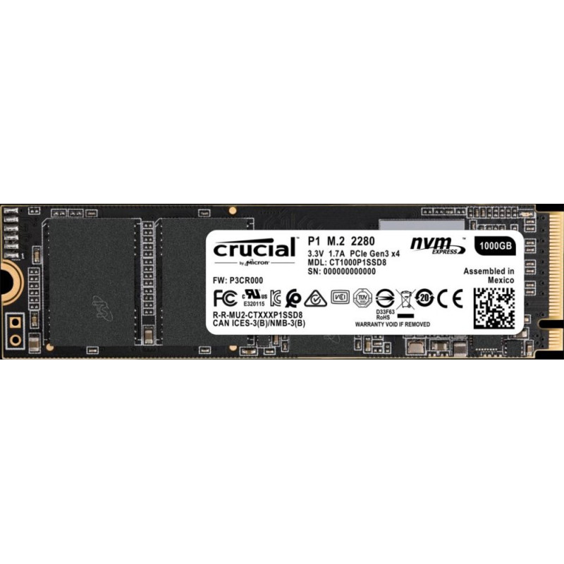 Crucial P1  1TB M2 NVMe SSD  PCIe 30