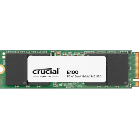 Crucial E100 2TB  PCIe NVMe SSD  Gen4 M.2  7.400 MB/s lezen  7.000 MB/s schrijven