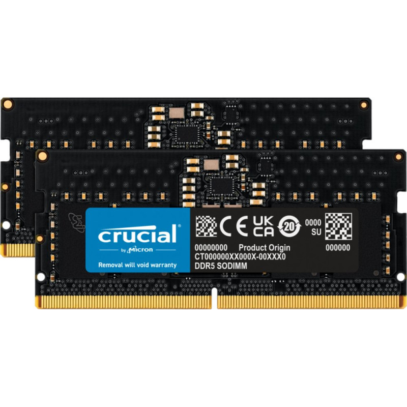 Crucial  16GB 2x8GB DDR5  4800MHz  SODIMM  CL40  Geheugenmodule  RAM