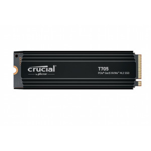 Crucial T705  4 TB NVMe SSD  M.2 Gen5  tot 14.100 MB/s Lezen  tot 12.600 MB/s Schrijven  Heatsink