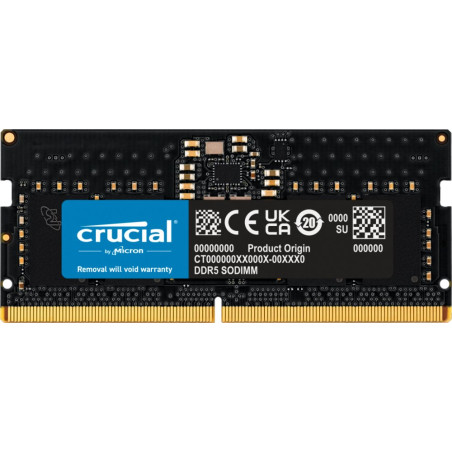 Crucial 1x8GB DDR5 4800MHz SODIMM CL40 Geheugenmodule RAM