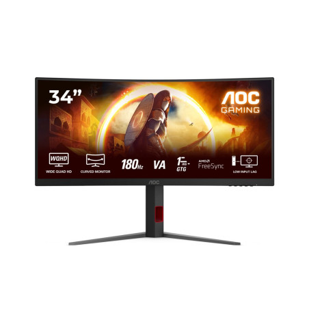 AOC CU34G4  34 3440x1440 VA  180 Hz  1 ms  DisplayPort  HDMI  Curved Ultrawide Gaming Monitor