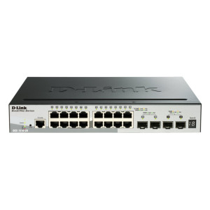 D-Link DGS-1510-20  Managed L3 Switch  20 Poorten  Gigabit Ethernet (10/100/1000 Mbps)  Zwart