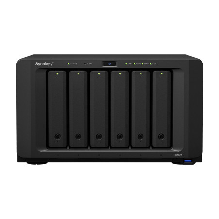 Synology DiskStation DS1621 NAS  6 Drive Bays  AMD Ryzen V1500B  4x Gigabit Ethernet  Desktop  Zwart
