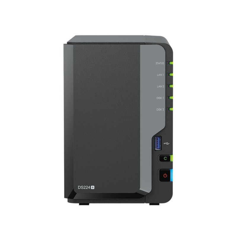 Synology DiskStation DS224 NAS  2 Drive Bays  Intel J4125  2x Gigabit Ethernet  Zwart