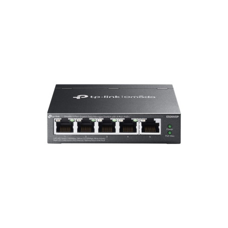 TP-Link Omada ES205GP  Managed Switch  5x Gigabit Ethernet  4x PoE  Zwart