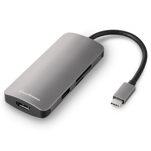 Sharkoon DUB-CMPA Multiport Adapter USB-C 3.2 Gen 1 Grijs