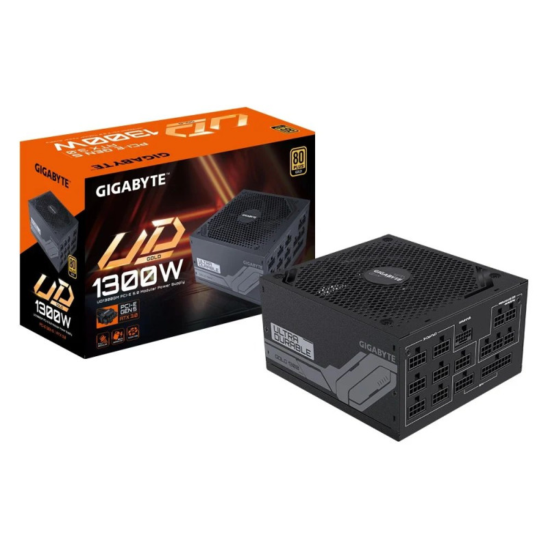 Gigabyte UD1300GM PG5  1300W Gold  204 Pin  ATX  Zwart  Voeding