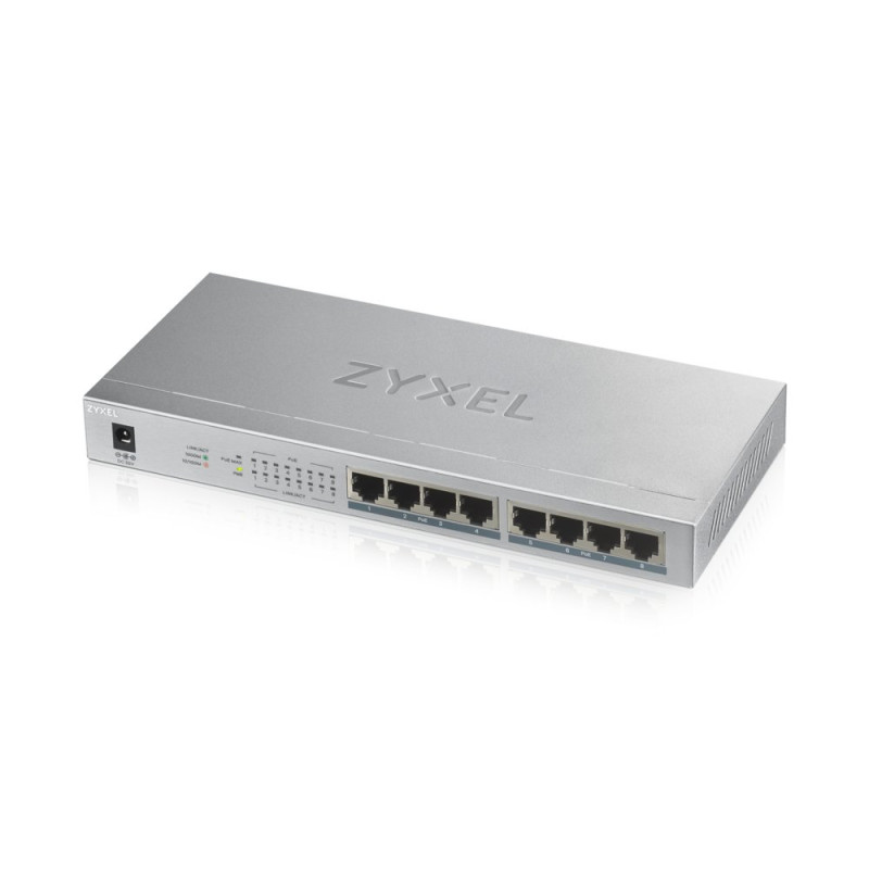 Zyxel GS1008HP  Unmanaged Switch  8 Poorten  Gigabit Ethernet  PoE