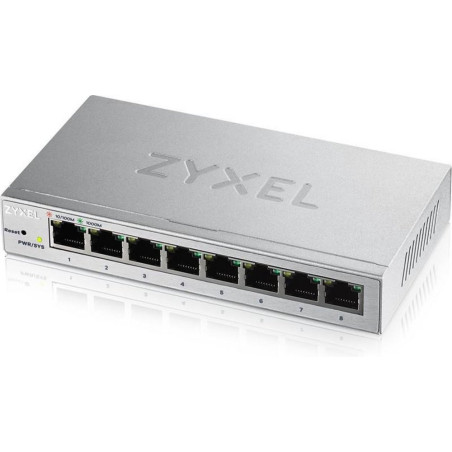 Zyxel GS12008  Managed Web Smart Switch  8 Poorten  Gigabit Ethernet 101001000 Mbps  Zilver