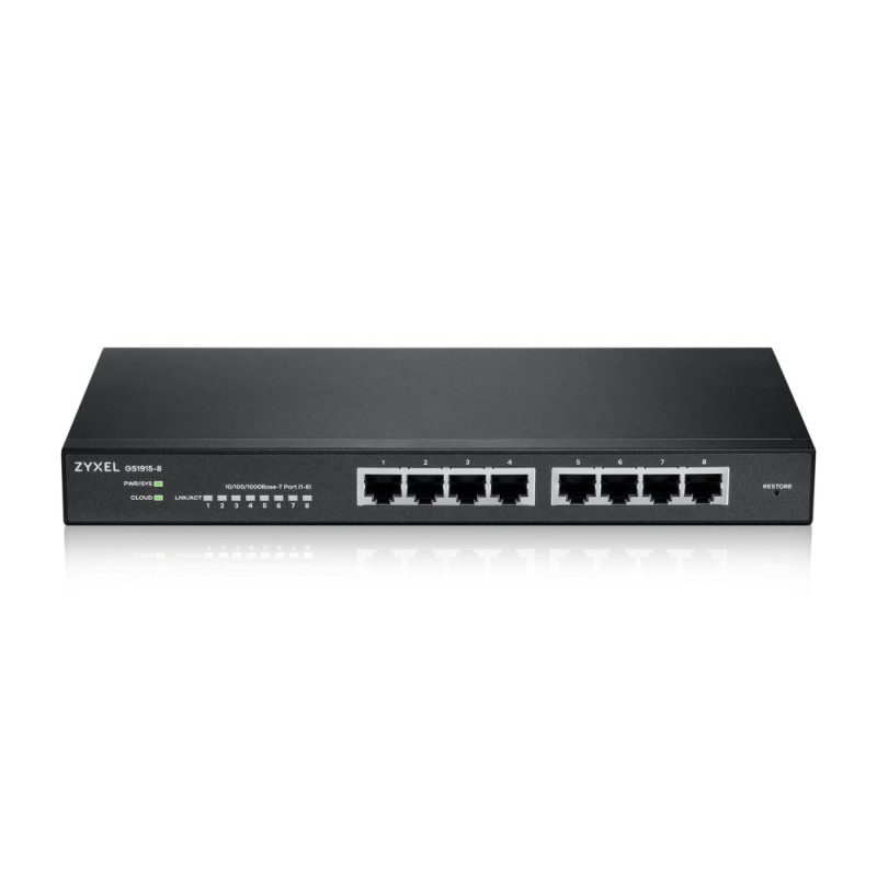 Zyxel GS1915-8  Managed L2 Switch  8 Poorten  Gigabit Ethernet