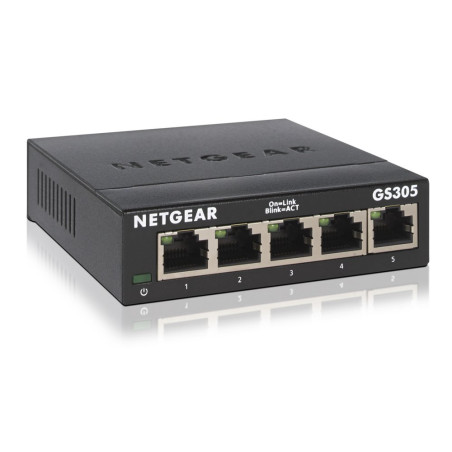NETGEAR GS305 Netwerk-switch Unmanaged L2 5-poorts Gigabit Ethernet (10/100/1000) Zwart