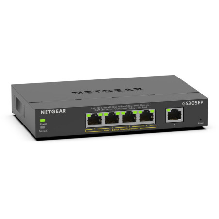 Netgear GS305EP Managed L2 Switch 5 Poorten Gigabit Ethernet (10/100/1000 Mbps) PoE