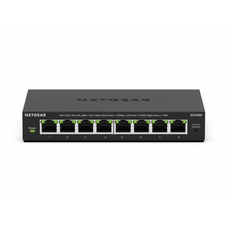 NETGEAR GS308E  8-Poorts Gigabit Smart Managed Switch  L2/L3  PoE  Zwart