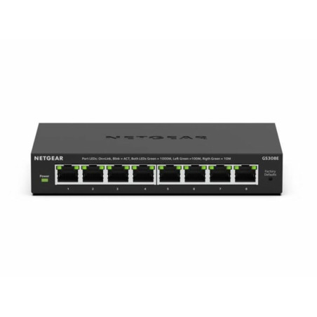 NETGEAR GS308E 8-Poorts Gigabit Smart Managed Switch L2/L3 PoE Zwart