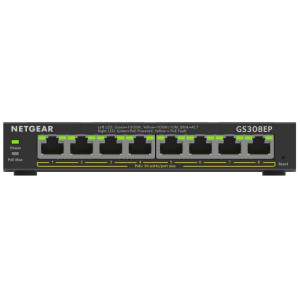 NETGEAR GS308EP-100PES Managed Smart Switch 8 Poorten Gigabit Ethernet (10/100/1000 Mbps) PoE (62W) VLAN/QoS Compa