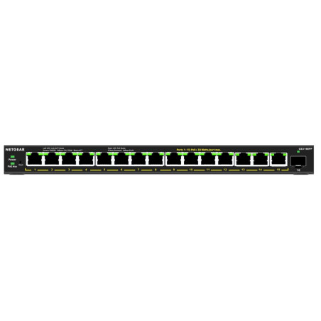 NETGEAR GS316EPP-100PES Managed Smart Switch 16 Poorten Gigabit Ethernet (10/100/1000 Mbps) PoE (231W) 1x SFP VLAN
