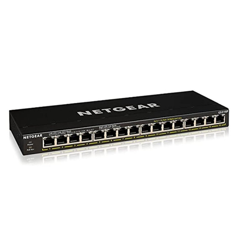 NETGEAR GS316P  Unmanaged  Gigabit Ethernet (10/100/1000 Mbps)  Power over Ethernet (PoE)