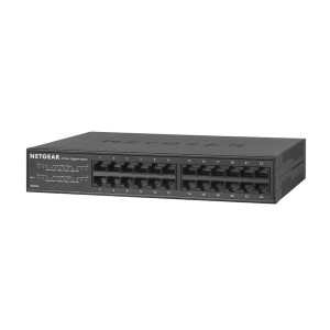 NETGEAR GS324 24-Poorts Unmanaged Gigabit Switch Ventilatorloos Rackmount Zwart