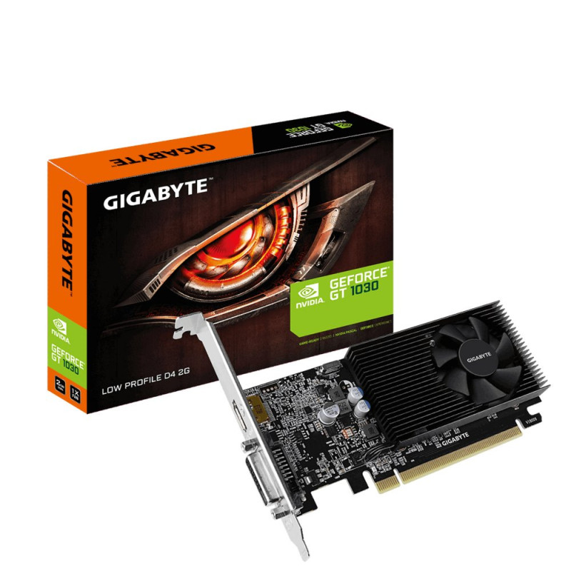 Gigabyte GeForce GT 1030  2GB GDDR4 VRAM  Low Profile  Videokaart  GPU  Nvidia