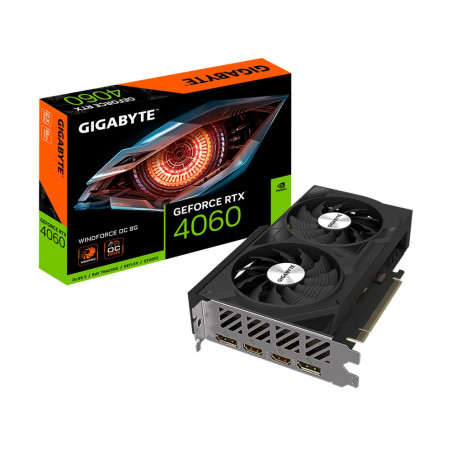 Gigabyte GeForce RTX 4060 Windforce OC  8GB GDDR6 VRAM  Videokaart  GPU  Nvidia