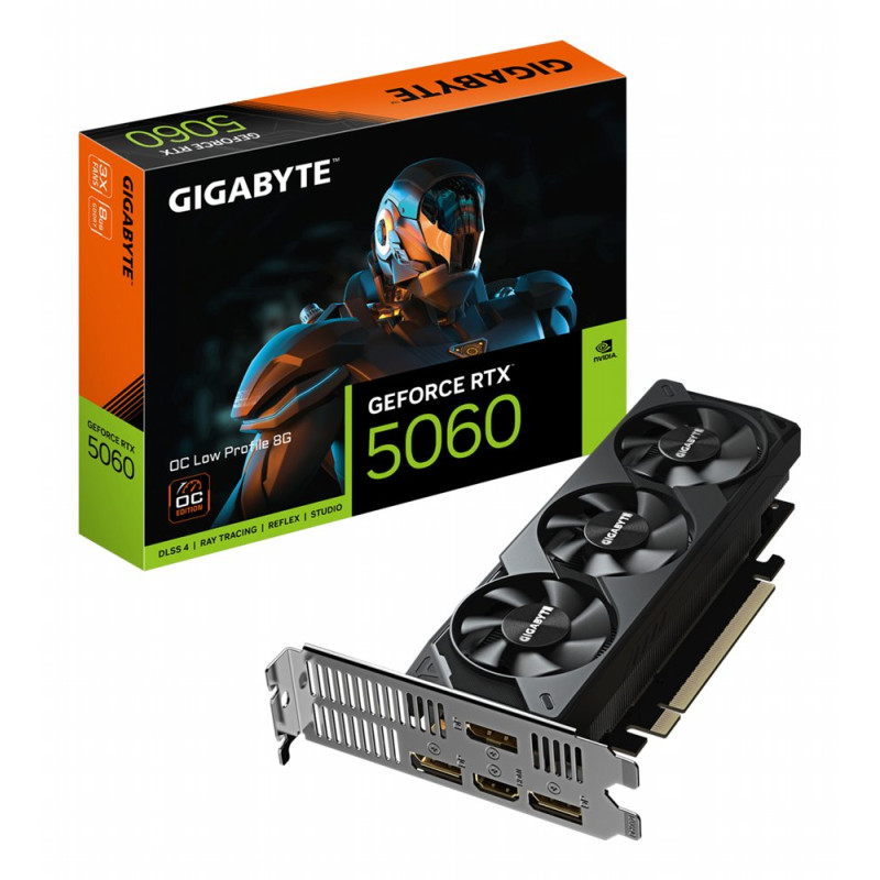 Gigabyte GeForce RTX 5060 OC Low Profile  8GB GDDR7 VRAM  Videokaart  GPU  Nvidia