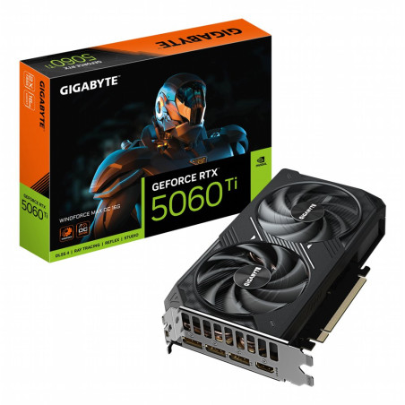 Gigabyte GeForce RTX 5060 Ti WINDFORCE MAX OC 16GB GDDR7 VRAM Videokaart GPU Nvidia