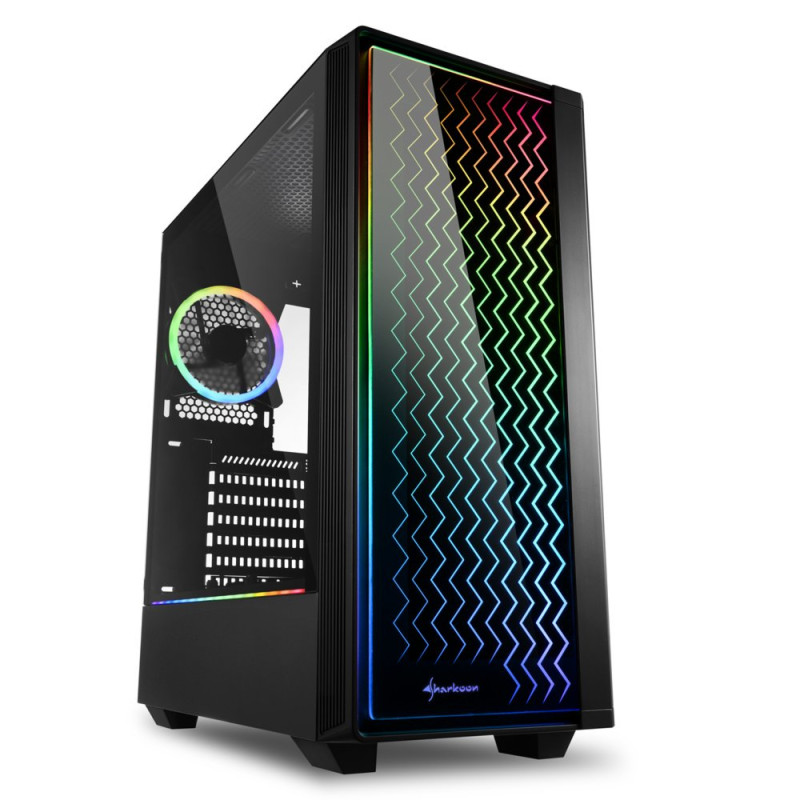 Sharkoon RGB LIT 200  Midi Tower Behuizing  Zwart
