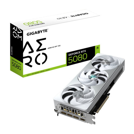 GIGABYTE GeForce RTX 5080 AERO OC SFF 16GB GDDR7 DLSS 4 Videokaart Nvidia GPU
