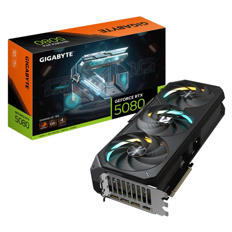GIGABYTE GeForce RTX 5080 GAMING OC  16GB GDDR7  DLSS 4  Videokaart  Nvidia GPU