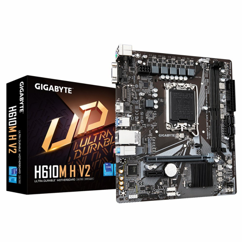 Gigabyte H610M H V2  Socket LGA 1700  Intel H610  2xDDR5  Micro-ATX  Moederbord