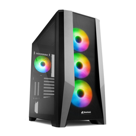 Sharkoon TG7M RGB  Midi Tower Case  Zwart