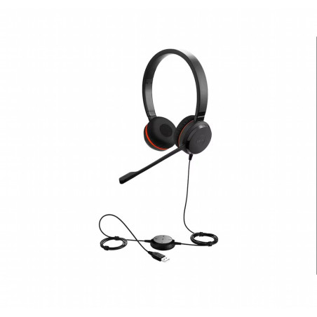 Jabra Evolve 20SE MS Bedrade Onear Stereo Headset USBA Zwart Microsoft Teams Gecertificeerd