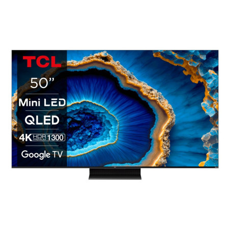 TCL 50C805 50 Ultra HD 4K QDMini LED Smart TV Google TV Wifi Dolby Vision HDR10 Quantum Dot voor Levendige Kleur