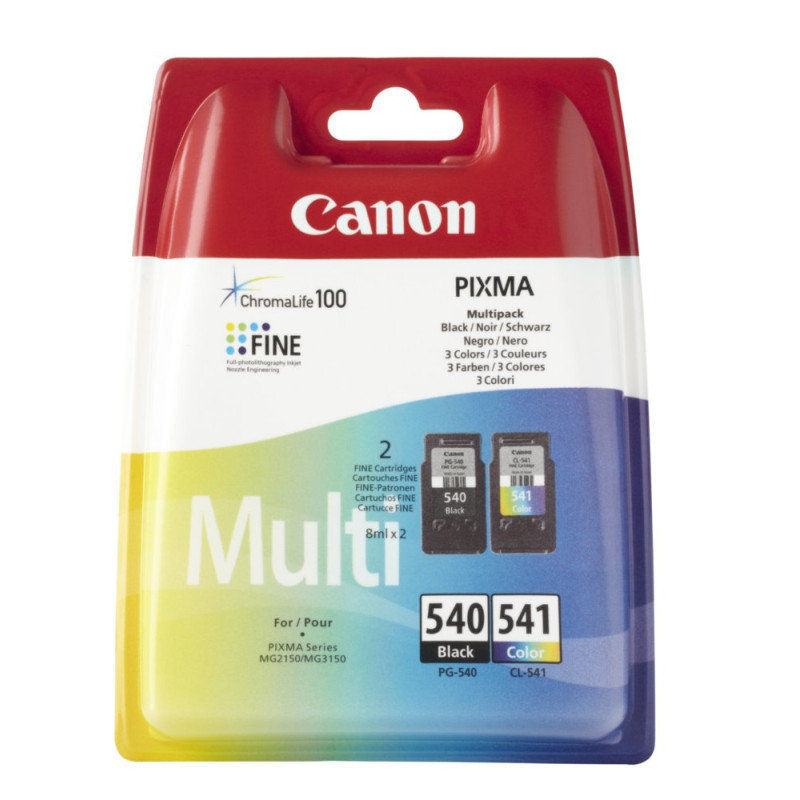 Canon PG-540/CL-541  Originele Zwarte/Cyaan/Magenta/Geel Inktcartridges  2-Pack