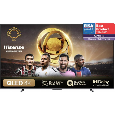 Hisense 100E7NQ PRO 100  Ultra HD 4K  QLED Smart TV  Wifi  VIDAA U  Local Dimming  Dolby Vision  144Hz