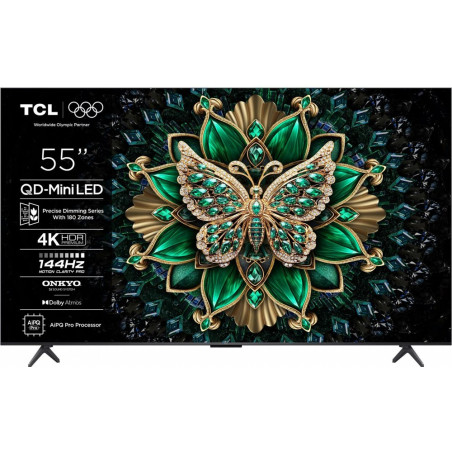 TCL 55C61K  55 4K Ultra HD QDMini LED Smart TV  Google TV  Dolby Vision IQ  144Hz 2025