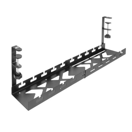 ACT Verstelbare kabelgoot voor onder bureau  Klemsysteem  43 tot 72 cm  Zonder boren  Staal  Zwart