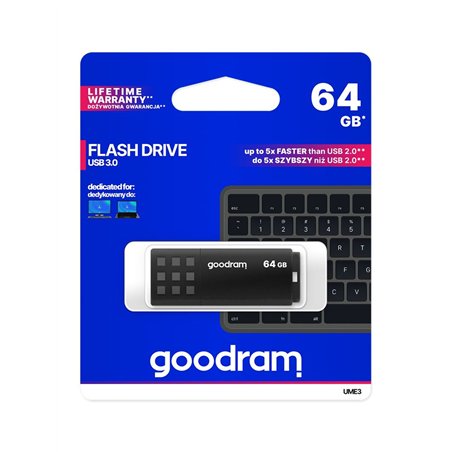 Goodram UME3 | 64GB USB-A 3.2 Flash Drive | Zwart
