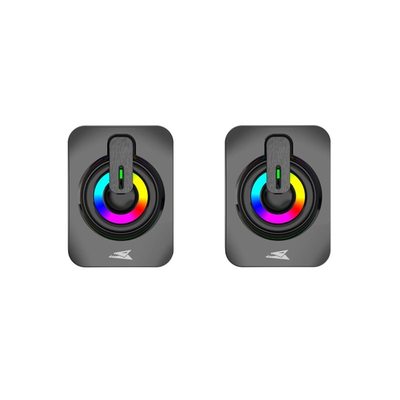 Baracuda SEASHELL Rainbow | 2.0 Stereo Luidsprekerset USB | 2x3000mW | Zwart