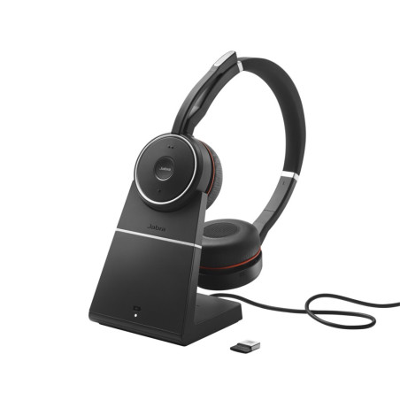 Jabra Evolve 75  Draadloze Onear Headset met ANC  USB Receiver  Oplaadstation  Zwart