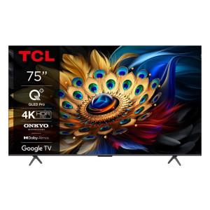 TCL 75C69B 75 Ultra HD 4K QLED Smart TV Google TV Wifi Dolby Vision Quantum Dot voor Realistische Kleuren 60Hz