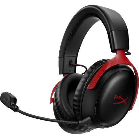 HyperX Cloud III Draadloze Over-ear Gaming Headset USB-A USB-C Receiver Zwart/Rood