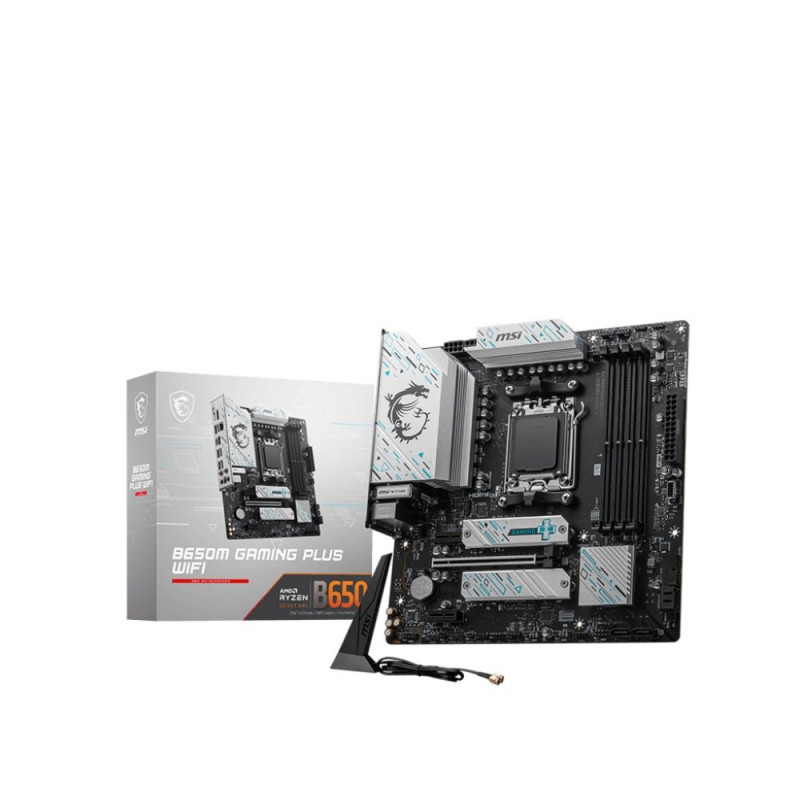 MSI B650M GAMING PLUS WIFI  Socket AM5  AMD B650  4xDDR5  MicroATX  Moederbord